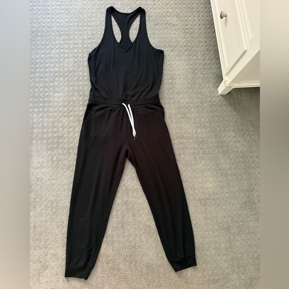 Vuori Black Racerback Jumpsuit with Jogger Style (small)